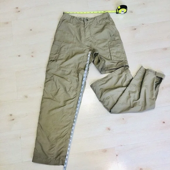 REI Womens Sz 8 Convertible Hiking Trail Nylon Khaki Pants To Shorts W/zipperEUC - Picture 4 of 12